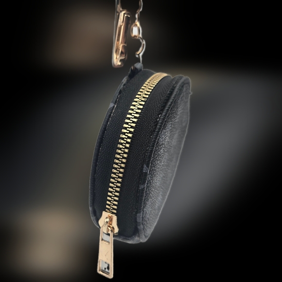 Black and Gray Monogram Coin Pouch - Picture 5 of 13